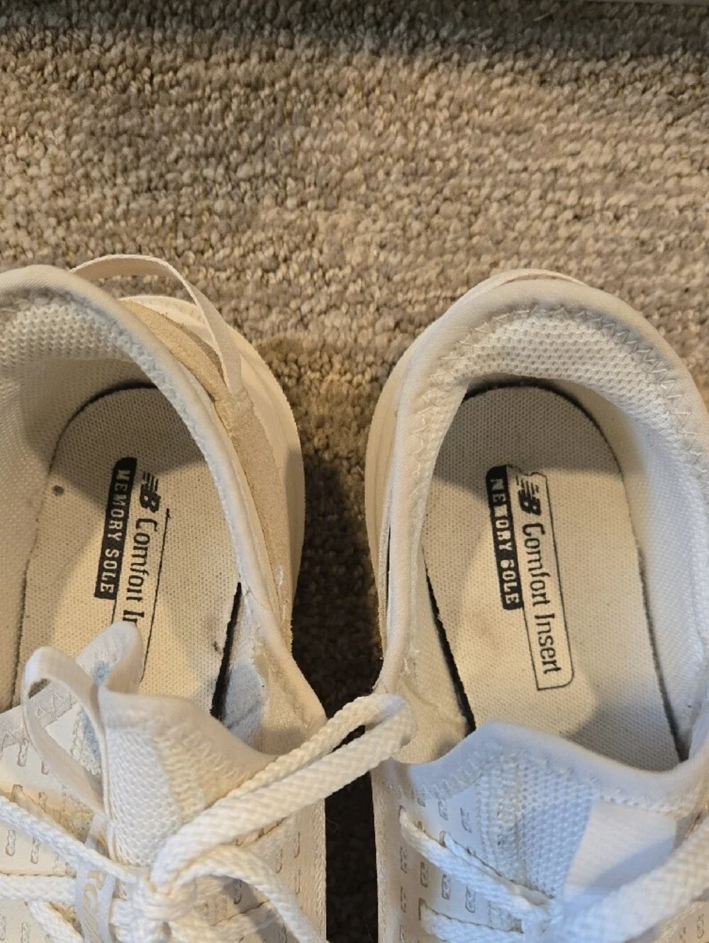 New Balance Off White Knit Lace-Up/slip In Sneakers